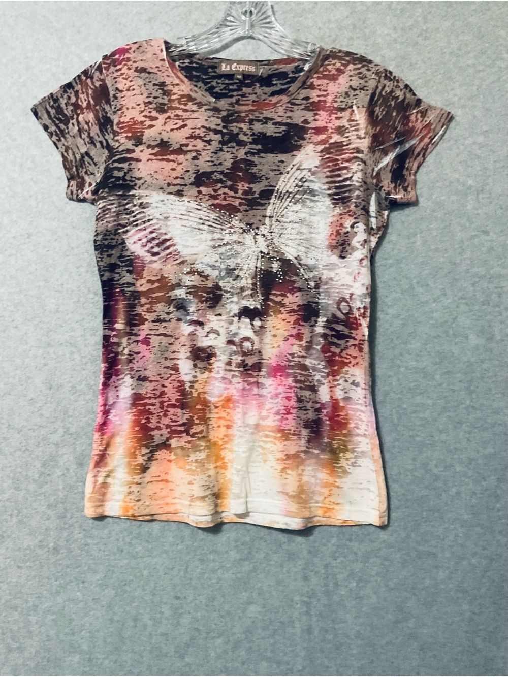 La Express  Y2K Women's Short Sleeve T Shirt  - Multicolor Sz M